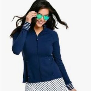Southern Tide Viviette full zipped navy jacket size large.